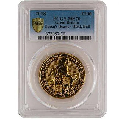 【新年臻選】2018 英國女王之獸 克拉倫斯公牛 1oz 金幣｜PCGS MS70